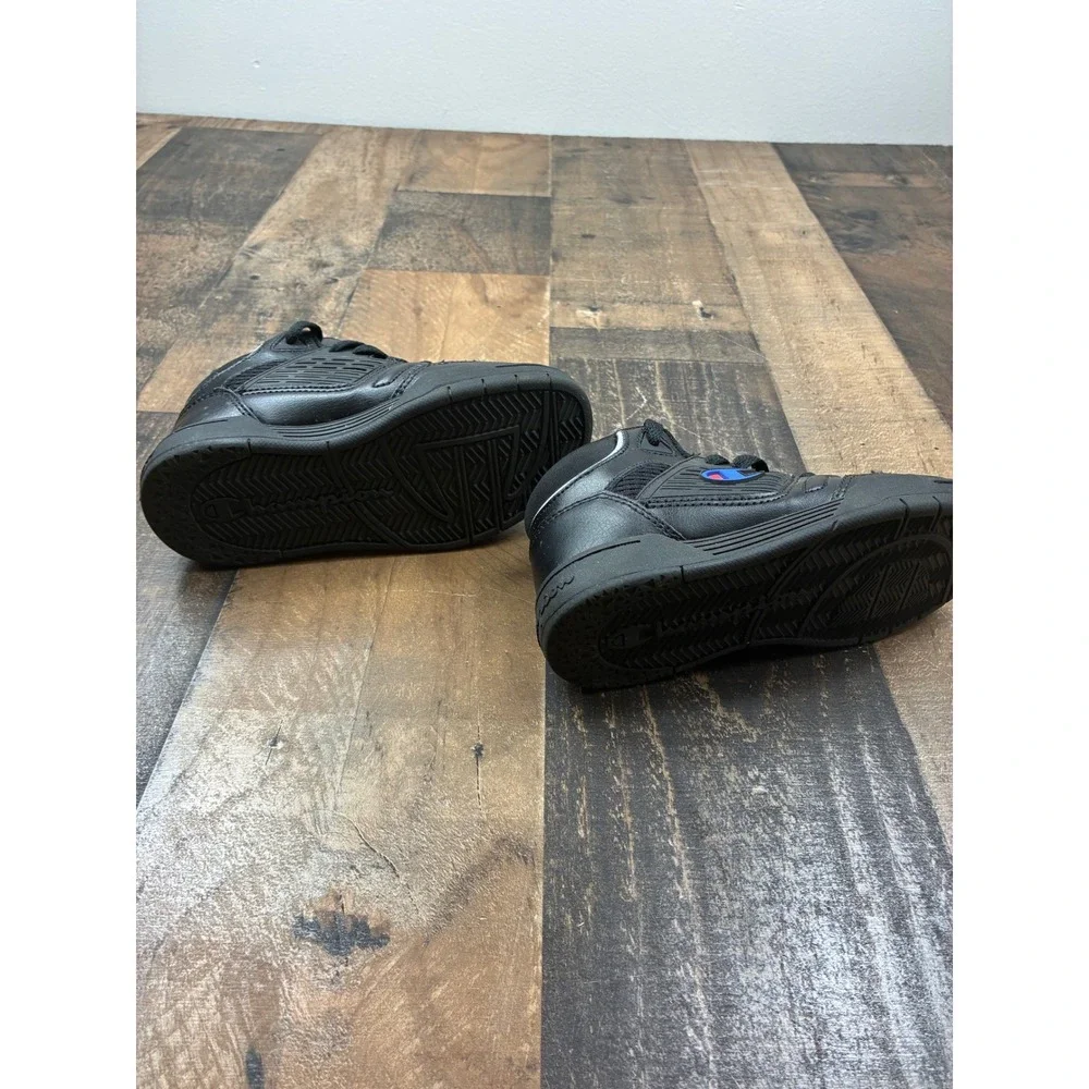 Champion Toddler Boys Black Mid Top Sneakers CPS10309P Size 11P Leather Mesh‎